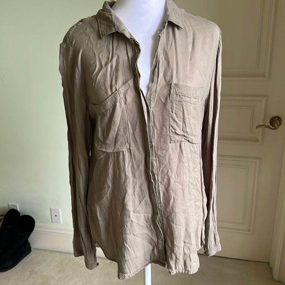 Cloth & Stone Button Down Shirt Tan Size Small - Picture 1 of 7